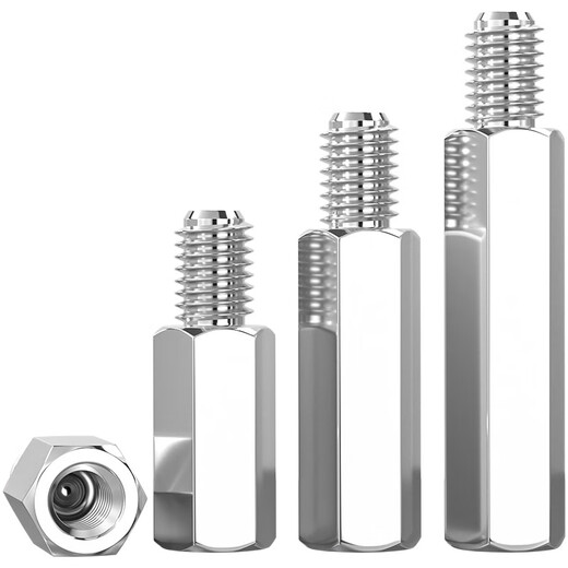 Tianzhuo Hardware 304 stainless steel single-head hexagonal binding post isolation column Yin and Yang stud single-pass internal and external tooth connection copper column external living M4*16+6 5 pcs
