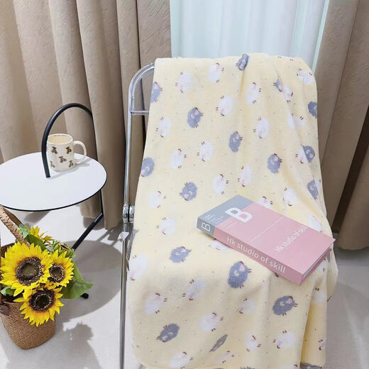 Yusenyi Milk Foam White Peach Blanket Sheet Baby Quilt Double Spring and Autumn Thin Child Cover Blanket Baby Stroller Blanket Milk Foam White Peach 80x100cm(S)