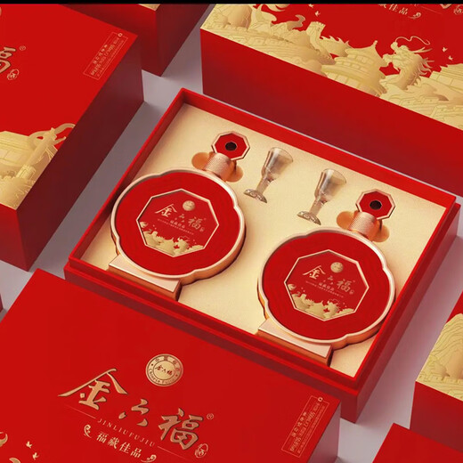 Jinliufu liquor and flavor type grain wine, grain wine, Sichuan famous wine, wedding banquet, wedding wine, new year's gift box, 50.8 degrees, 500mL, 6 bottles, Fu Zangjiapin gift box, full box