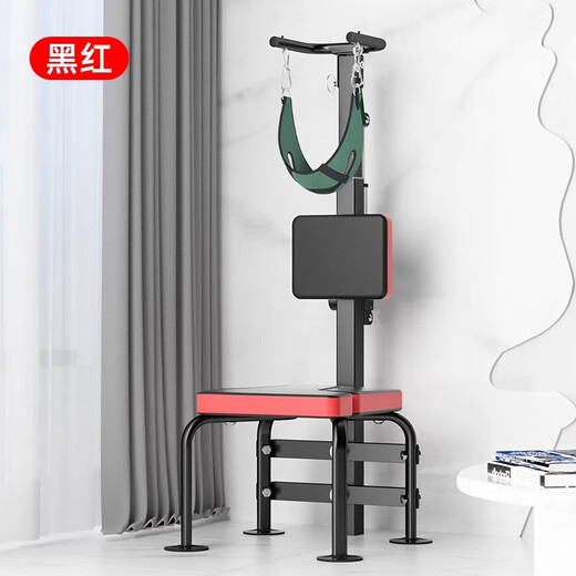 电动颈椎牵引椅脊椎医家用锻炼护颈部吊脖子腰椎抗阻拉伸神器 二合一升款黑红电动颈椎牵引椅【电动调节/可练倒立】
