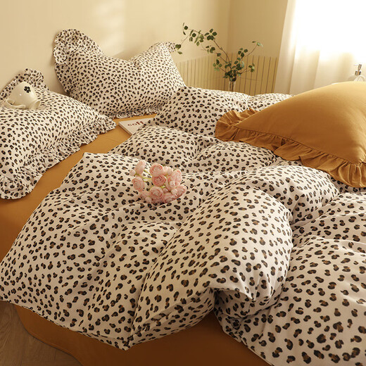 Yusenyi can customize pure cotton double-layer pastoral single-piece quilt cover for baby and children's mattress cover. Cute card single and double quilt cover. White double-layer yarn for double warmth. 120x150cm (baby size)