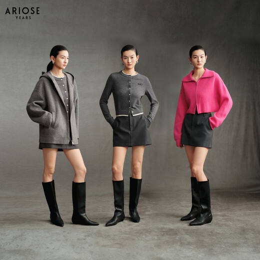 Enos Eshi Shopping Mall Same Style 2025 Winter New Commuting Versatile Suit Skirt High Waist Skirt Women 41023526 Smoke Gray M