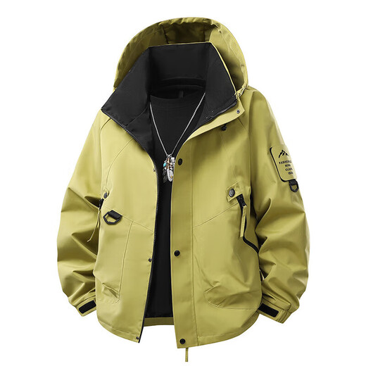 Dances with Wolves 2025 New Jacket Men's Outdoor Work Jacket Couple Single Jacket Cycling Jacket Windproof Mountaineering Jacket 8053 Beige S