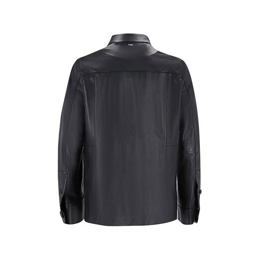 Мужская повседневная кожаная куртка в стиле рубашки BOSS, черная, один размер подходит всем 46