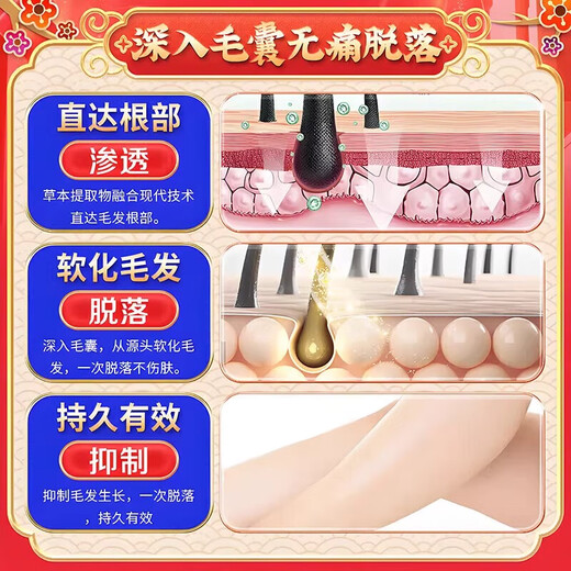 Lan Yanzhi hair removal cream for men and women, permanent root removal for private parts, no longer growing, medical limbs, armpits, beard and beard hair removal, special effect hair removal cream 1 box