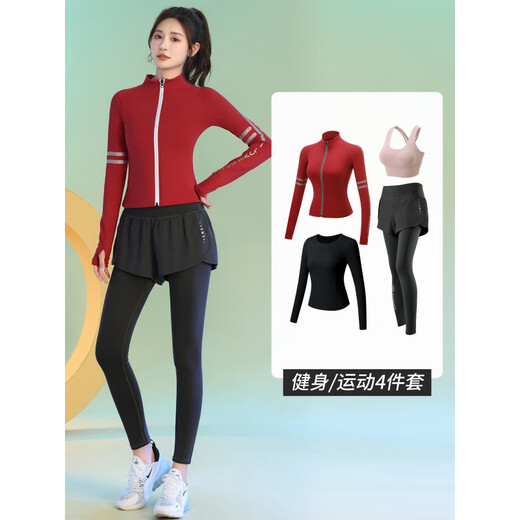 Best velvet yoga clothes for women 2025 new style Pilates training clothes autumn long-sleeved running sports fitness suit blue two-piece set (black pants) L