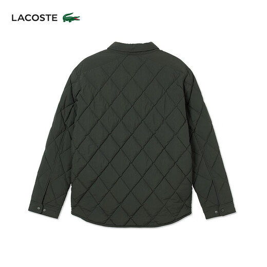 LACOSTE French Crocodile Men's 25 Autumn New Shirt Collar Quilted Goose Down Jacket | BH2540 L7A/Brown Green S 46