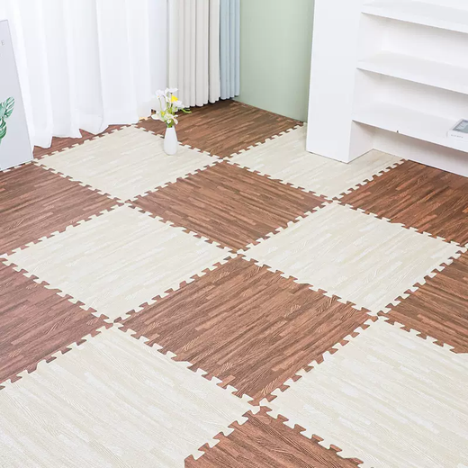 Yusen Yitou climbing wood grain mat spliced climbing mat foam floor defense children's bedroom large area tatami household flooring white wood grain-dark wood grain 30x30x1.0cm (32 pieces) free 32 edge strips