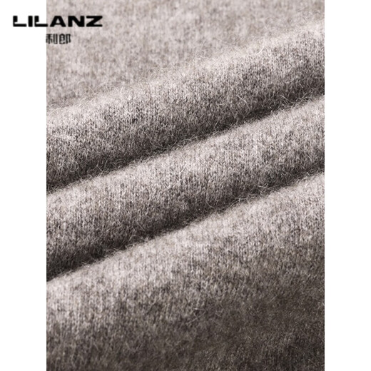 Lilan men's thickened woolen sweater round neck yak sweater sweater for middle-aged and elderly dad solid color winter knitted sweater Persian red thickened 4XL (190)