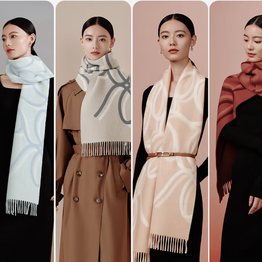 Wanshili 2025 new wool scarf gift 100% sheep wool autumn and winter warm shawl scarf scarf small full