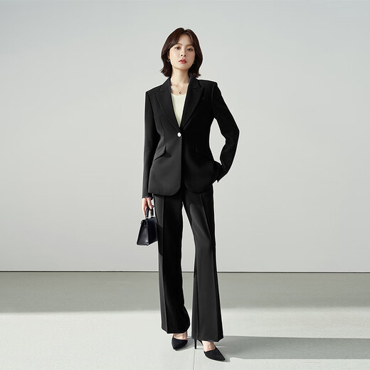 Lady Bird black suit suit for women, professional high-end formal wear, national exam interview, commuter suit jacket TZ322 Gothic black haute couture series M suitable for 100-110 Jin Jin equals 0.5 kg can be worn