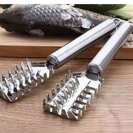 Donau dream scale fish scraper multifunctional stainless steel household scale remover fish killing tool kitchen supplies scale remover brush stainless steel 1