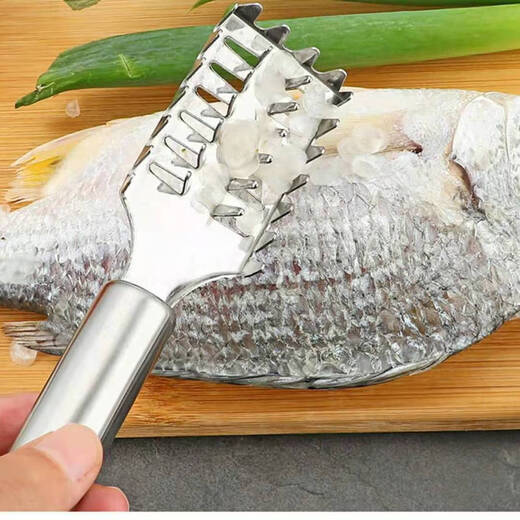 Donau dream scale fish scraper multifunctional stainless steel household scale remover fish killing tool kitchen supplies scale remover brush stainless steel 1