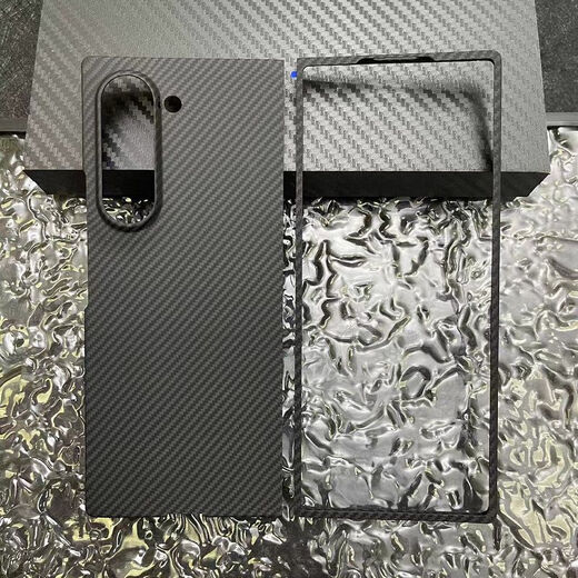 Samsung (SAMSUNG) original quality zfold6 Kevlar aramid fiber material Samsung zfold7 mobile phone case ZFold5 carbon Samsung zfold6 three-piece blue fine lines 600d volcanic hole single back cover