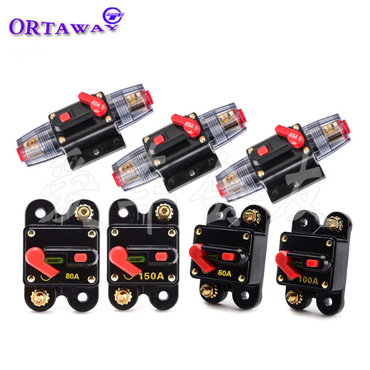 Car audio with switch fuse holder 12V current power line protection automatic recovery position circuit breaker 60A square