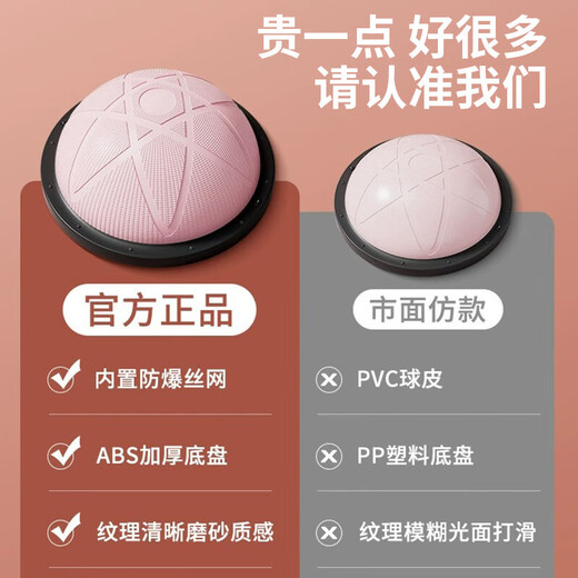 Wave speed ball semicircle balance yoga ball indoor fitness hemisphere Pilates Bobi ball Persian speed wave training equipment fairy powder 46cm-balance wave speed ball