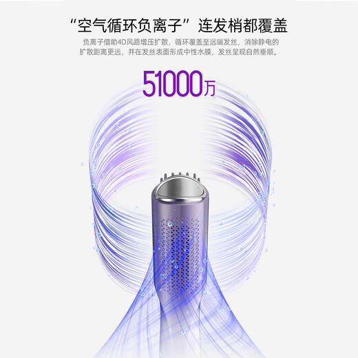 AKiracosme red light straight hair comb high skull artifact comb curling comb plumping comb curling and straightening dual-use negative ion natural fluffy cold wind traceless fluffy comb girl gift gilded purple