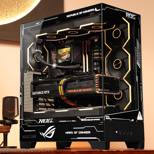 AMD 7800x3d host 5070 5070ti host Asus rog family bucket aiy game e-sports sea view room desktop complete assembly computer 7800x3d host + RTX5070丨three