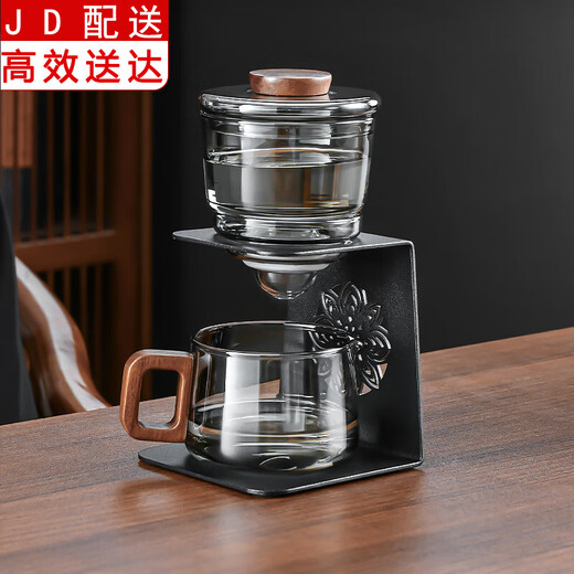 Zhengyang Lazy Automatic Glass Tea Set Home Light Luxury High-end Teapot Office Kung Fu Tea Cup 2024 New Automatic (Interesting) Ash Single Host