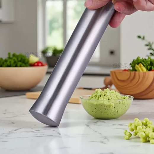 Yusenyi mashing rod stainless steel mudger household garlic pounding hammer grinding manual juice hammer beating bowl mortar accessories hammer large 21CM hammer