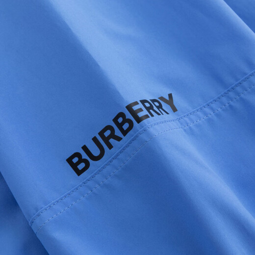 Burberry (BURBERRY) SS25 thin hooded drawstring long-sleeved windbreaker for men and women, sky blue, one size 4