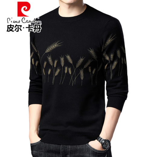 皮尔卡丹轻奢正品100%纯羊毛衫男士2025秋冬季加厚毛衣高端品牌羊毛打底衫 983款【黑色】 XL 175【建议体重135-155斤】