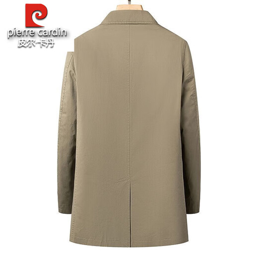 Pierre Cardin 100% cotton windbreaker men's autumn and winter 2025 new casual warm down liner removable mid-length coat for men blue M 170