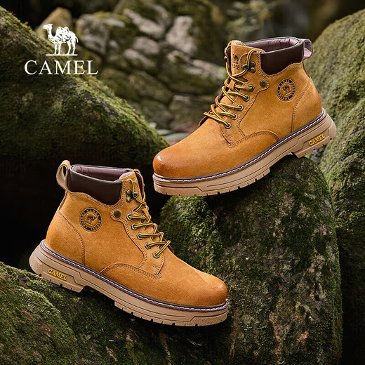 Camel (CAMEL) Wang Junkai same style Martin boots high top autumn outdoor work wear rhubarb boots for men G15W136025 Desert Yellow 42