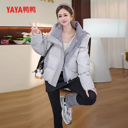 YAYA short down jacket for women 2025 new winter small Maillard casual thickened cold-proof hooded jacket HN Khaki M /160