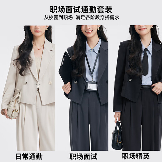 Dajiashi Gray Suit Suit Female Small Interview Formal Wear Ladies College Workplace Commuting Casual Suit Jacket Dark Gray Suit Jacket Loose Fit Narrow Shoulder Pat One Size Small S