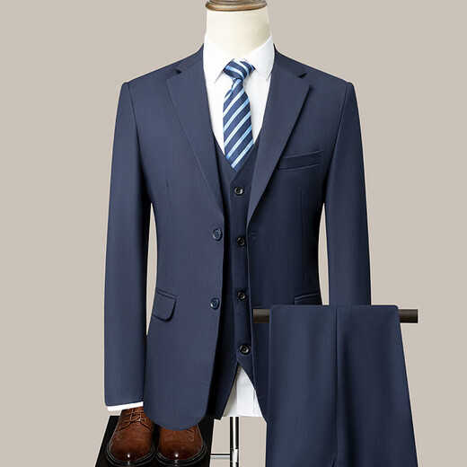 LESS IS MORE Lilang suit two-piece suit for men 2025 autumn new groom wedding dress casual professional suit men black M