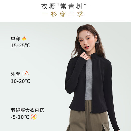 MJ STYLE Air Layer Slim Jacket Women's 2025 Autumn New Stand Collar Zipper Versatile Casual Slim Short Sports Top