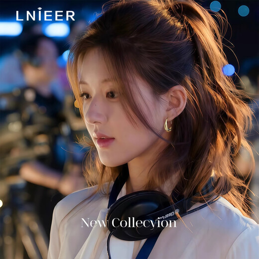 Lnieer Xu Wo Dazzling Zhao Lusi's same gold water drop hoop earrings for women 2025 new high-end metal earrings Xu Yan's same gold water drop earrings