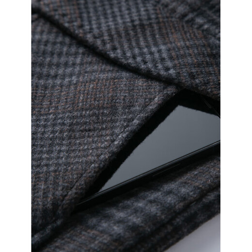 MONTAGUT French Montagut double-sided cashmere woolen jacket men's young and middle-aged winter wool jacket short casual jacket Gray S 165/84A