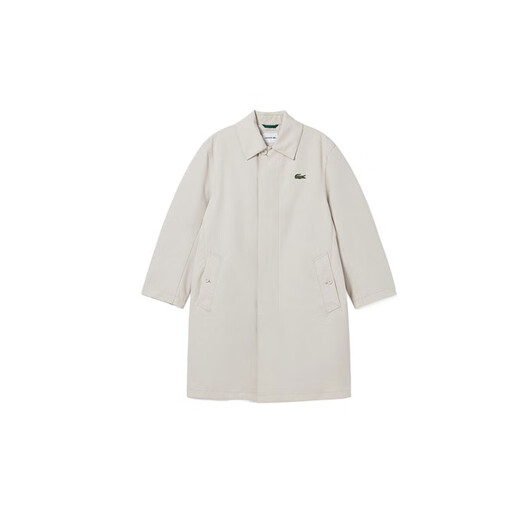 Однобортная ветровка средней длины из крокодиловой кожи (LACOSTE), однотонная, с лацканами, мужская, светло-хаки, светло-хаки, один размер 46