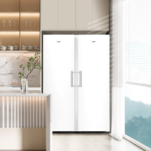 Haier Mailang series + Xiaohonghua series 152/180/210/242/290/335L single temperature vertical household freezer air-cooled electronic temperature control deep cooling quick freezing 1st level energy efficiency 290L Xiaohonghua series ice white | first level dual frequency conversion