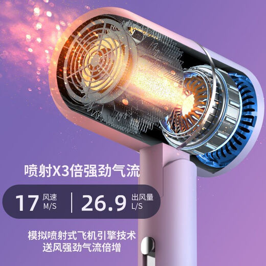 Hair dryer household foldable high-power dormitory silent blue light negative ion hair dryer pink basic folding model 800W national standard