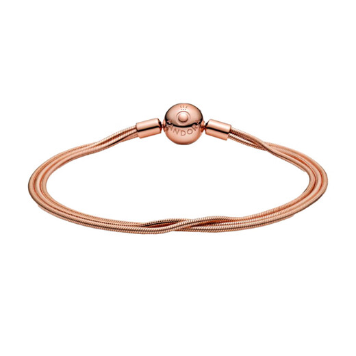 Pandora Rose Gold Multiple Snake Bone Chain Bracelet Women's Rose Gold Original Brand Box 19cm