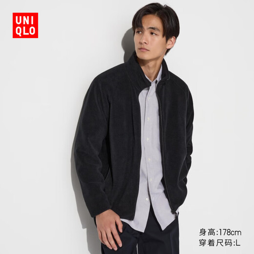 Uniqlo men's and women's polar fleece zipper jacket hot style jacket casual and warm 469955 460328 469955/09 black XS