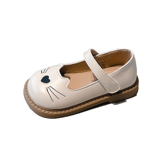 Tyrannis Yangma recommended 2025 new girls princess shoes spring and autumn retro baby leather shoes soft sole cute beige 21 _inner length 13.5cm