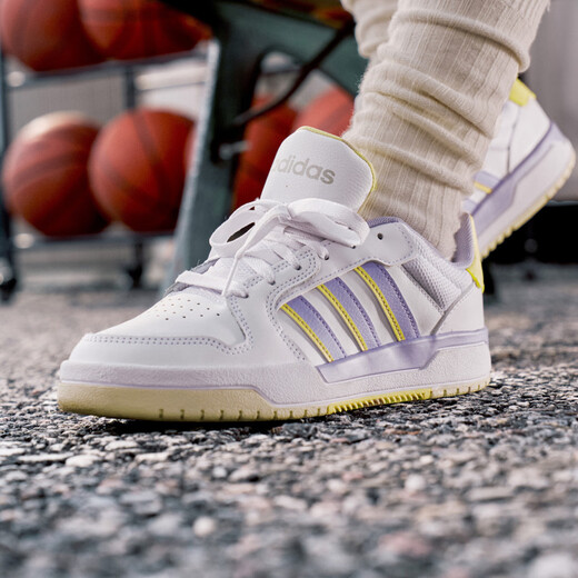 Adidas ENTRAP American campus style sports youthful retro basketball style sneakers for men and women Adidas white/yellow/blue 36