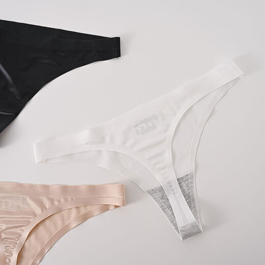 Fangluyu sexy pure lust style couple underwear ice silk seamless men and women pair of triangle thong underwear 2025 new summer thin black male L + female M