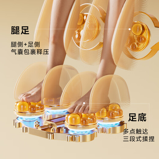 AUX massage chair for home use 6 heads + 6 heads space capsule 2025 new massage chair health full body massage sofa 4D movement kneading intelligent electric multi-function gift for parents Top version 6 heads + 6 heads double enjoyment 360 calf rub/coffee