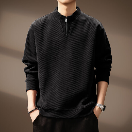 KAZUKI KURAISHI Kazuki Kuraishi Year of the Horse, Benmingnian, high-end texture heavy sweatshirt for men, autumn and winter casual loose half-zip top, maroon XL 140-160Jin Jin is equal to 0.5 kg