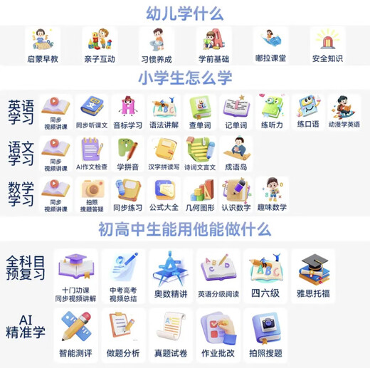 Senior Notes 15.6-inch large screen learning machine tablet primary school to high school teaching materials synchronized English point reading machine tutor machine learning machine AG anti-glare eye protection all-in-one machine P30 large screen top version 8+256G 2025 new curriculum standard annual warranty