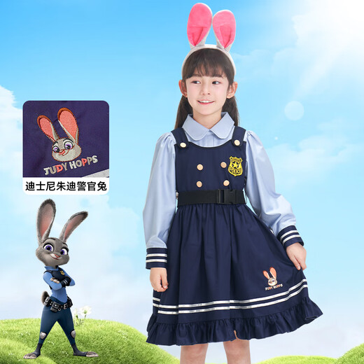 Disney Zootopia cos bunny police officer autumn and winter Christmas children's gift clothes women's dress 130 CM
