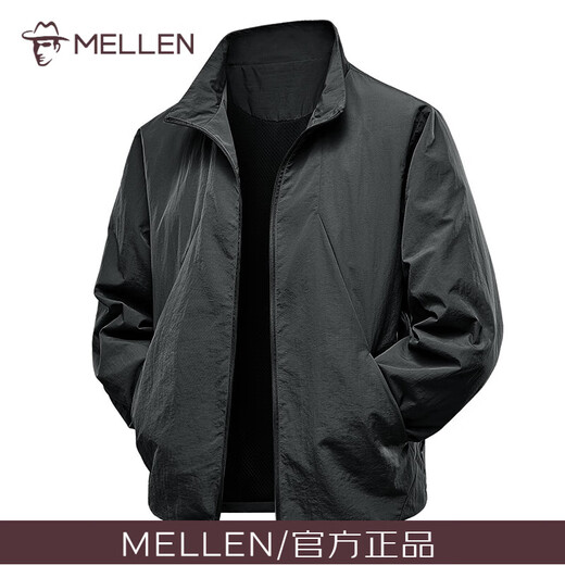 MELLEN high-end jacket men's jacket spring and autumn 2025 new fashion fashion business casual stand collar top men's dark gray L 115-130Jin Jin equals 0.5 kg