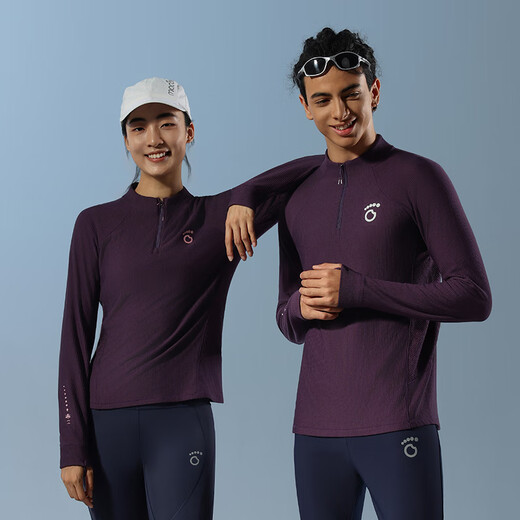 Macondo (macondo) Coach Liu's same style Merino wool half-zip long T thermal insulation after running sweat 3A antibacterial one-piece male black XL