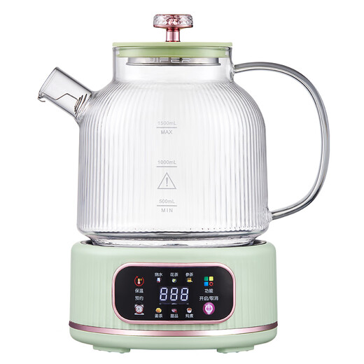Mini health pot kettle full glass 0 glue tea boiler constant temperature stew integrated 1.2L electric kettle Emerald 1.5L with tea drain/12h smart constant temperature