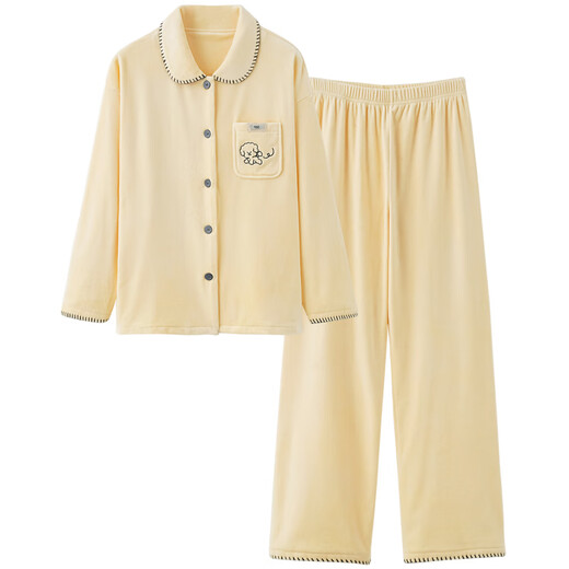 Mrs. Slee Sleep TIGHT couple pajamas for women in autumn and winter, island velvet thin velvet, warm, high-quality, light and luxurious, men can wear outside home clothes in winter LYR1212-women's XL